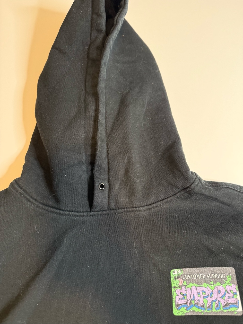 Empyre Black Graphic Hoodie Large Graffiti Skate Streetwear Pullover - Picture 6 of 10